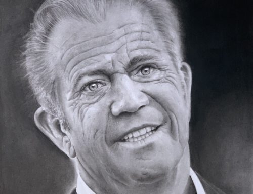 Mel Gibson – Houtskool & Grafietportret